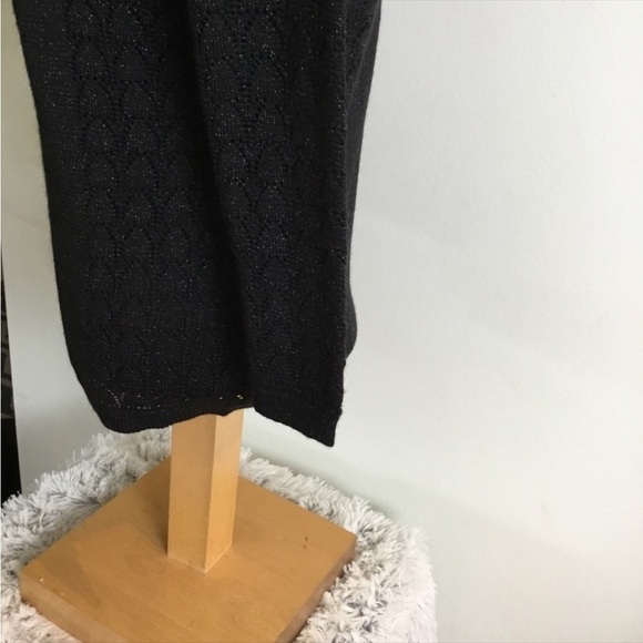 Relativity sweater Womans small black open knit with gold shimmer - Picture 4 of 12